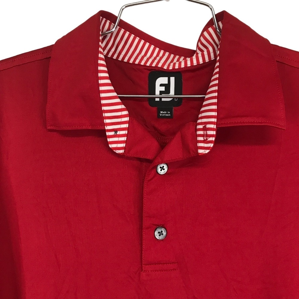 FootJoy Mens Sz Large Golf Polo Shirt Red American Campus Charity Foundation FJ